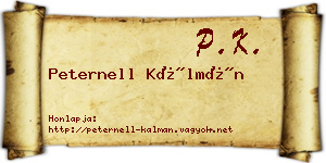 Peternell Kálmán névjegykártya